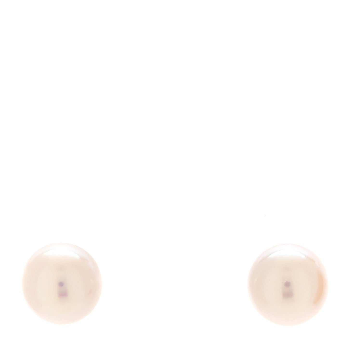 18K White Gold Cultured Pearl 6.5-7mm Stud Earrings