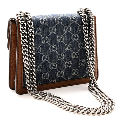 Gucci New Denim GG Monogram Dollar Calfskin Enamel Mini Dionysus Shoulder Bag Blue Tea Cuir Epilog Electric Blue 3 of 10
