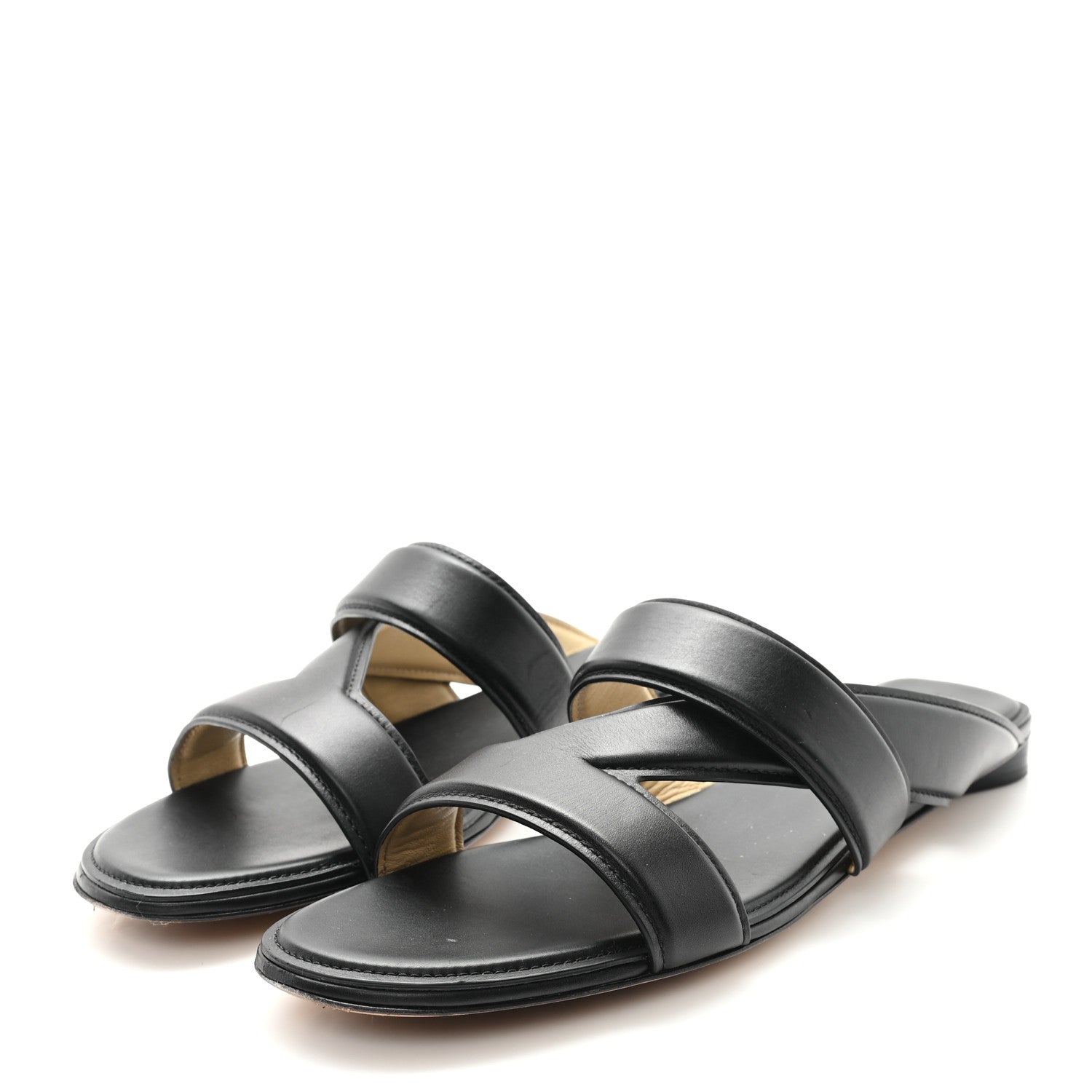 Bottega Veneta Calfskin The Band Flat Sandals 40.5 Black 4 of 10