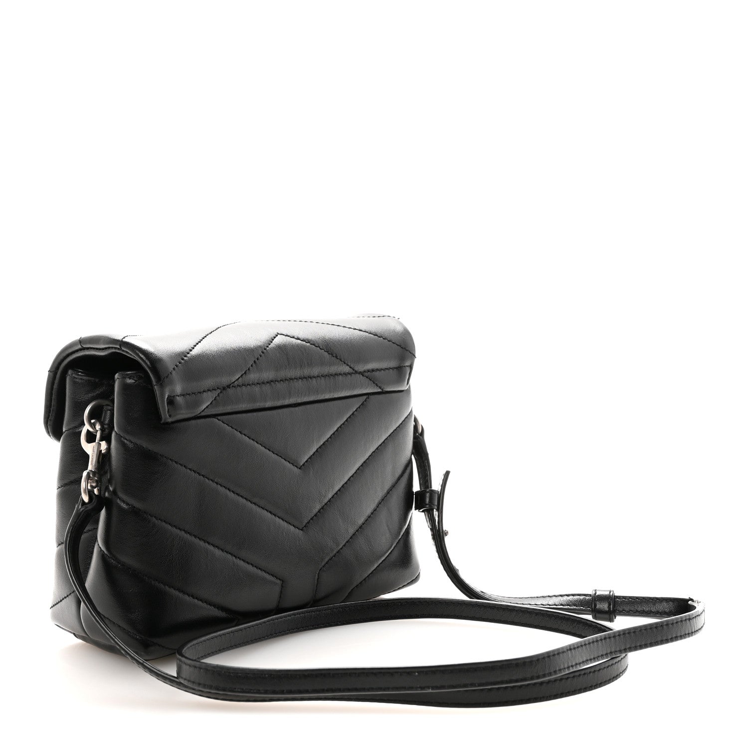 Saint Laurent Calfskin Y Quilted Monogram Toy Loulou Crossbody Bag Black 3 of 9