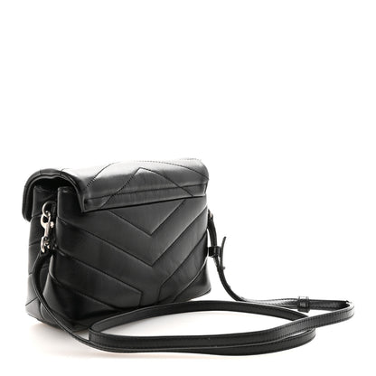 Saint Laurent Calfskin Y Quilted Monogram Toy Loulou Crossbody Bag Black 3 of 9