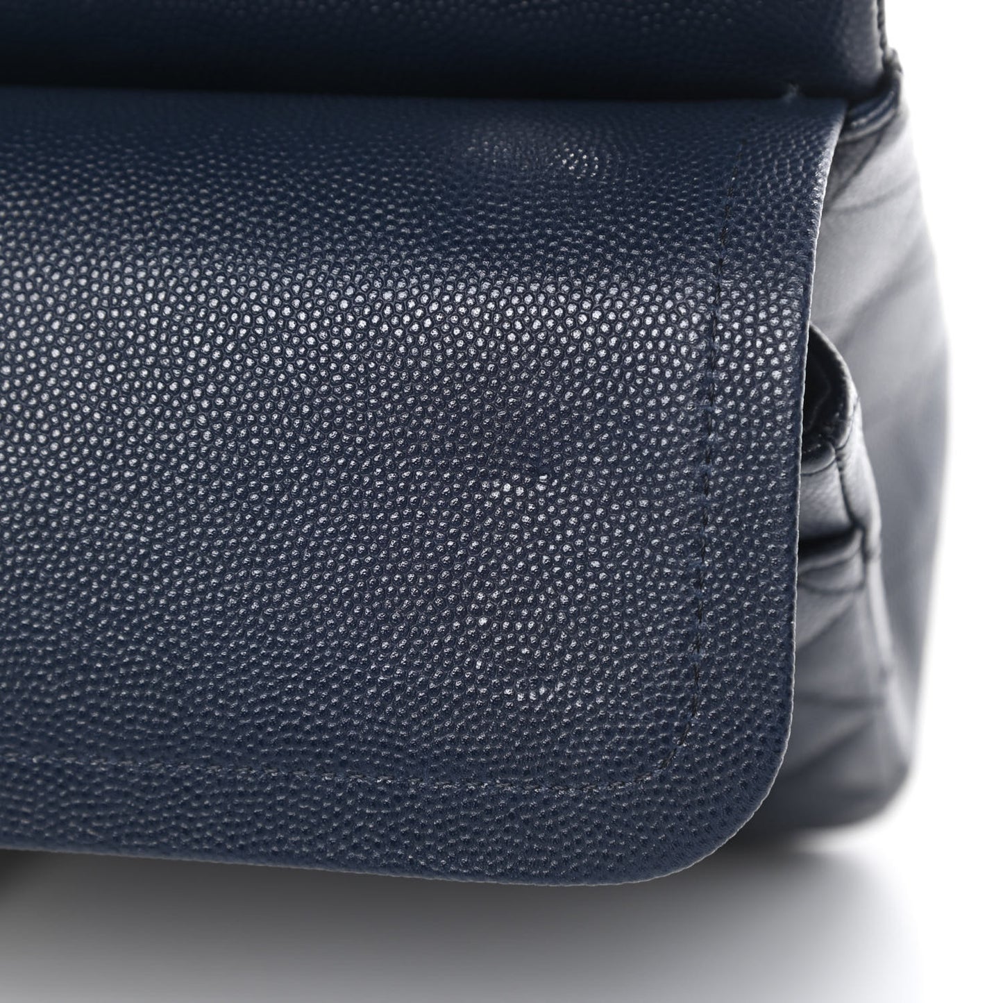 Caviar Quilted Medium Double Flap Navy