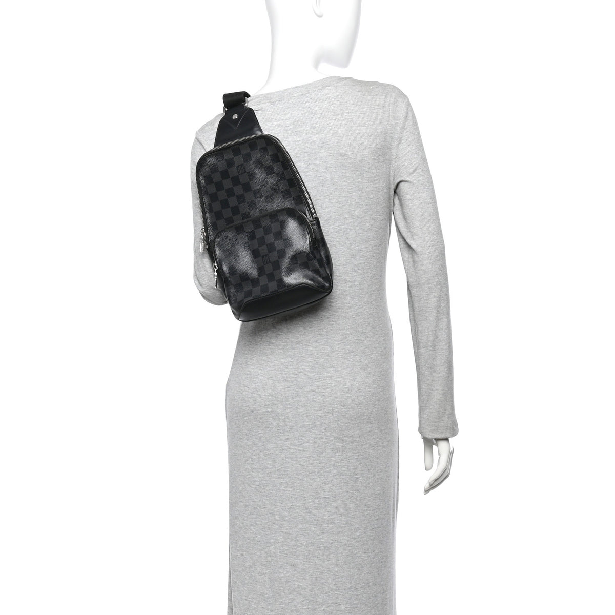 Damier Graphite Avenue Sling Bag Onyx Silver