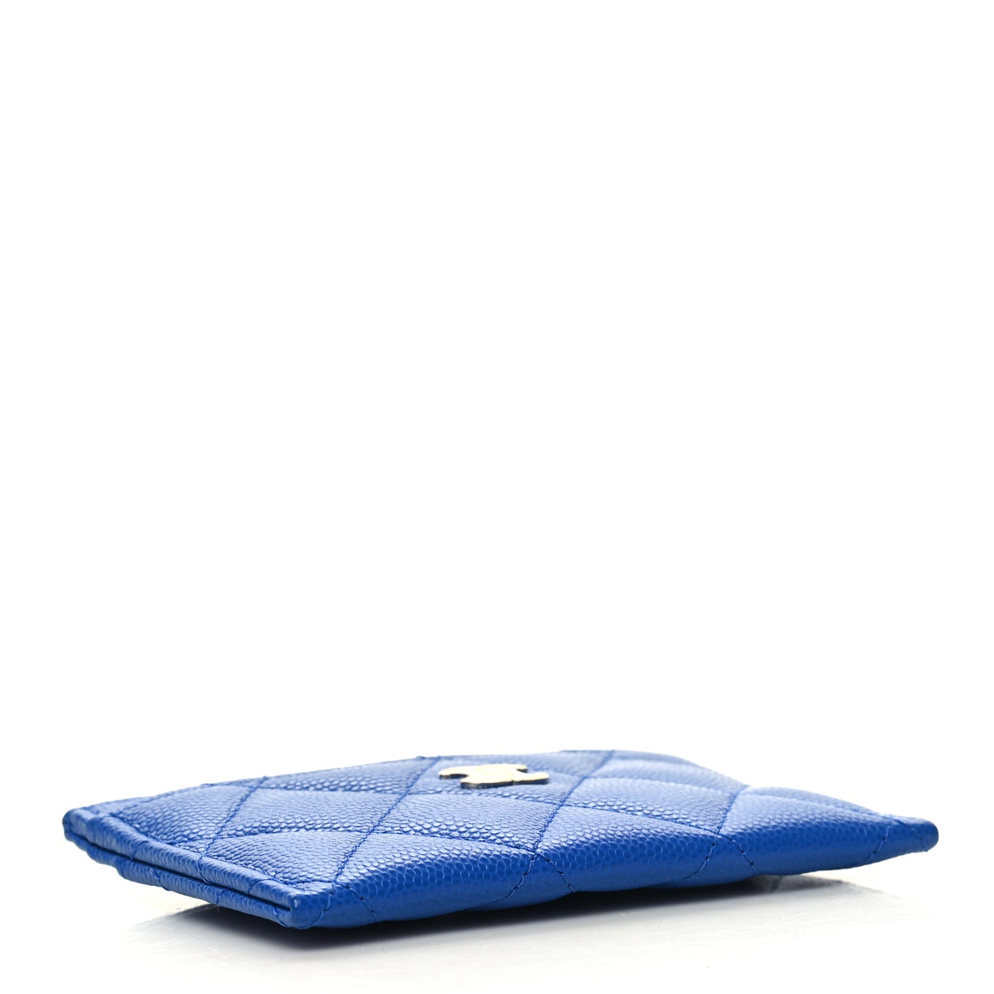 Caviar Quilted Card Holder Blue