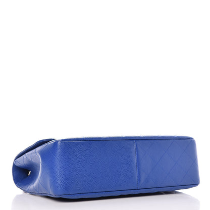 Chanel Caviar Quilted Jumbo Single Flap Blue 4 of 10