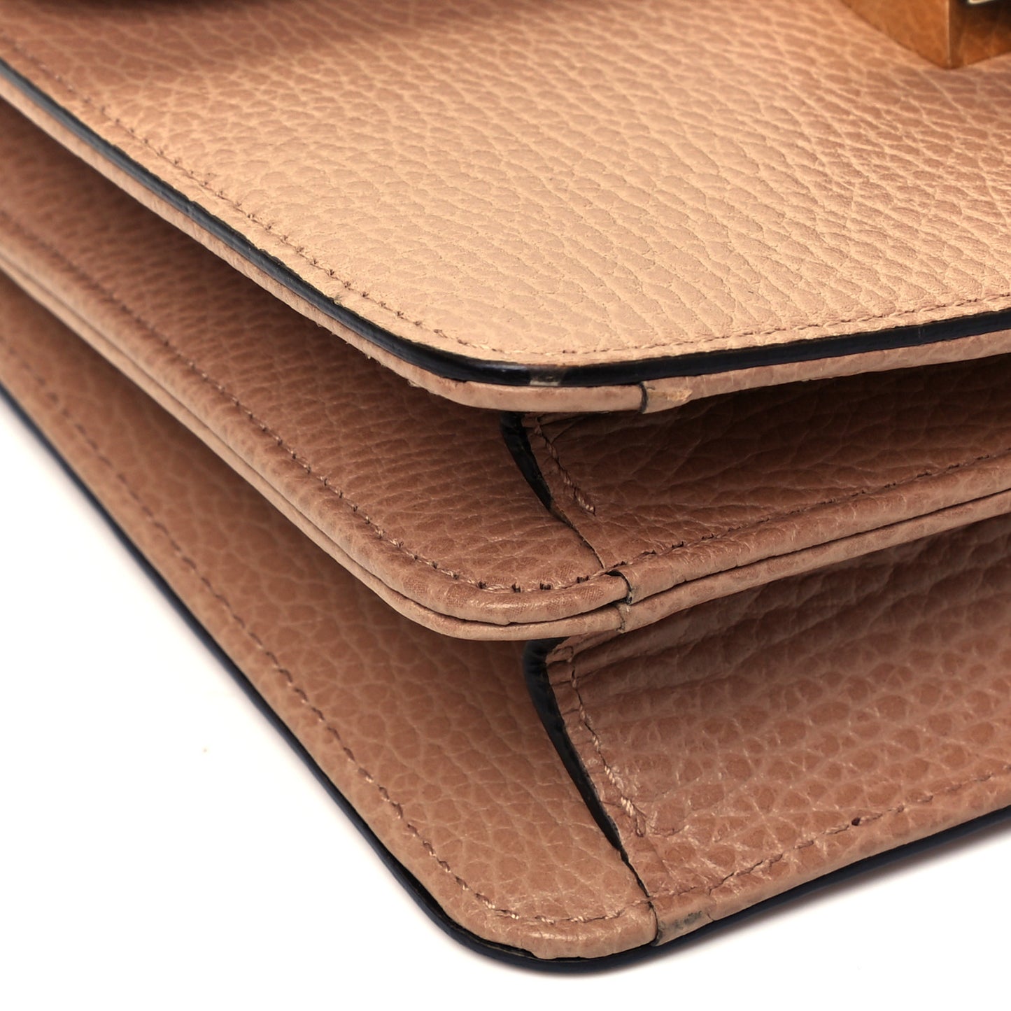 Dollar Calfskin Small Interlocking G Shoulder Bag Camelia