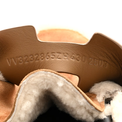 Hermes Suede Goatskin Shearling Mens Go Mules 43 Beige Kraft Ecru 8 of 9
