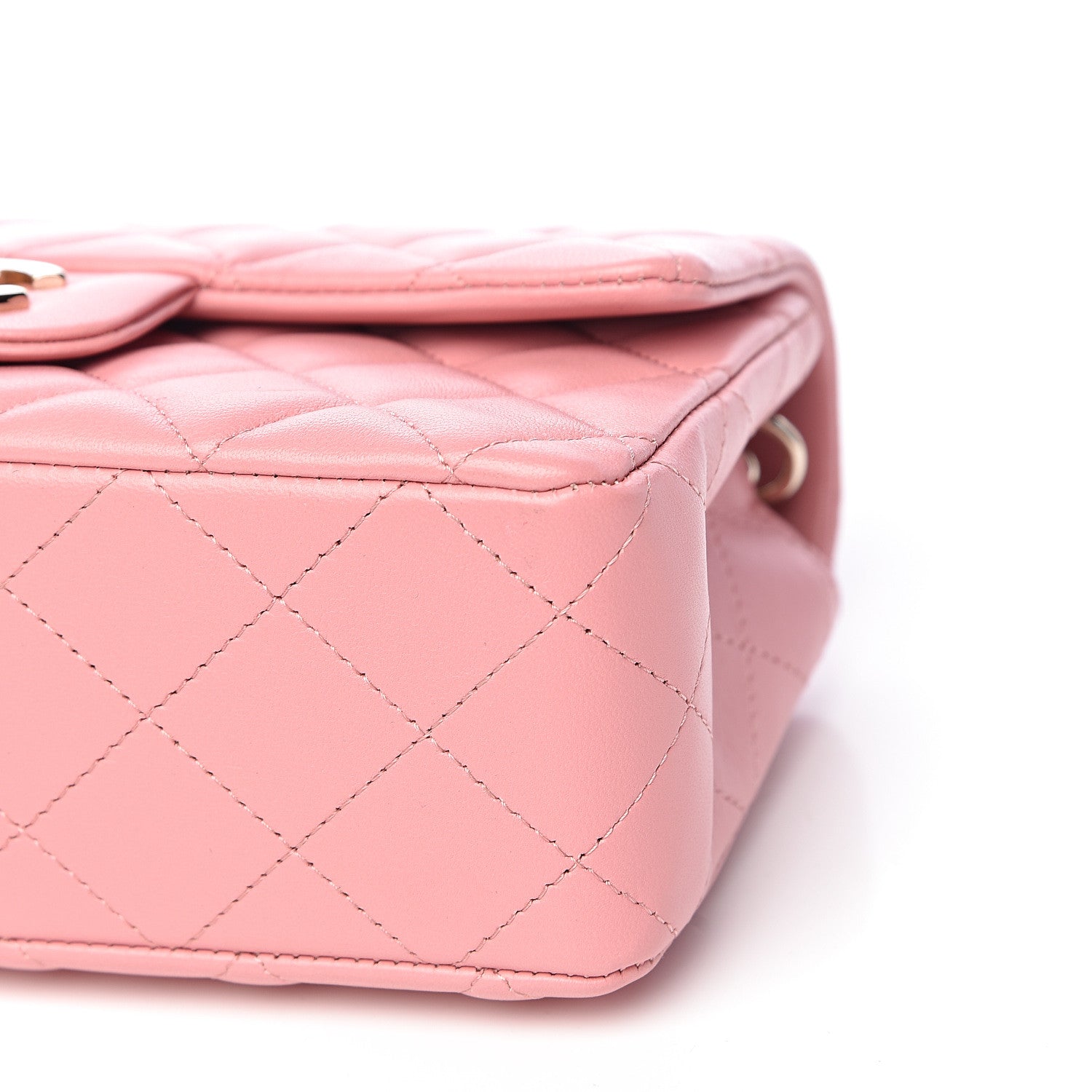 Chanel Lambskin Quilted Mini Rectangular Flap Pink 9 of 10