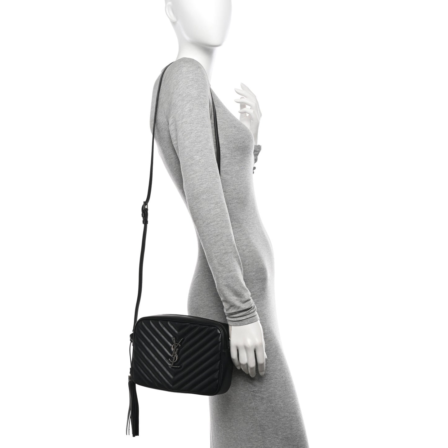 Calfskin Matelasse Monogram Lou Camera Bag Black