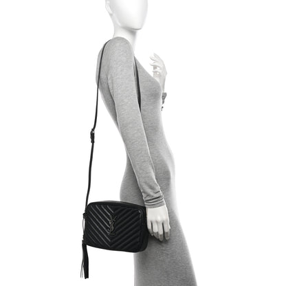Saint Laurent Calfskin Matelasse Monogram Lou Camera Bag Black 2 of 11