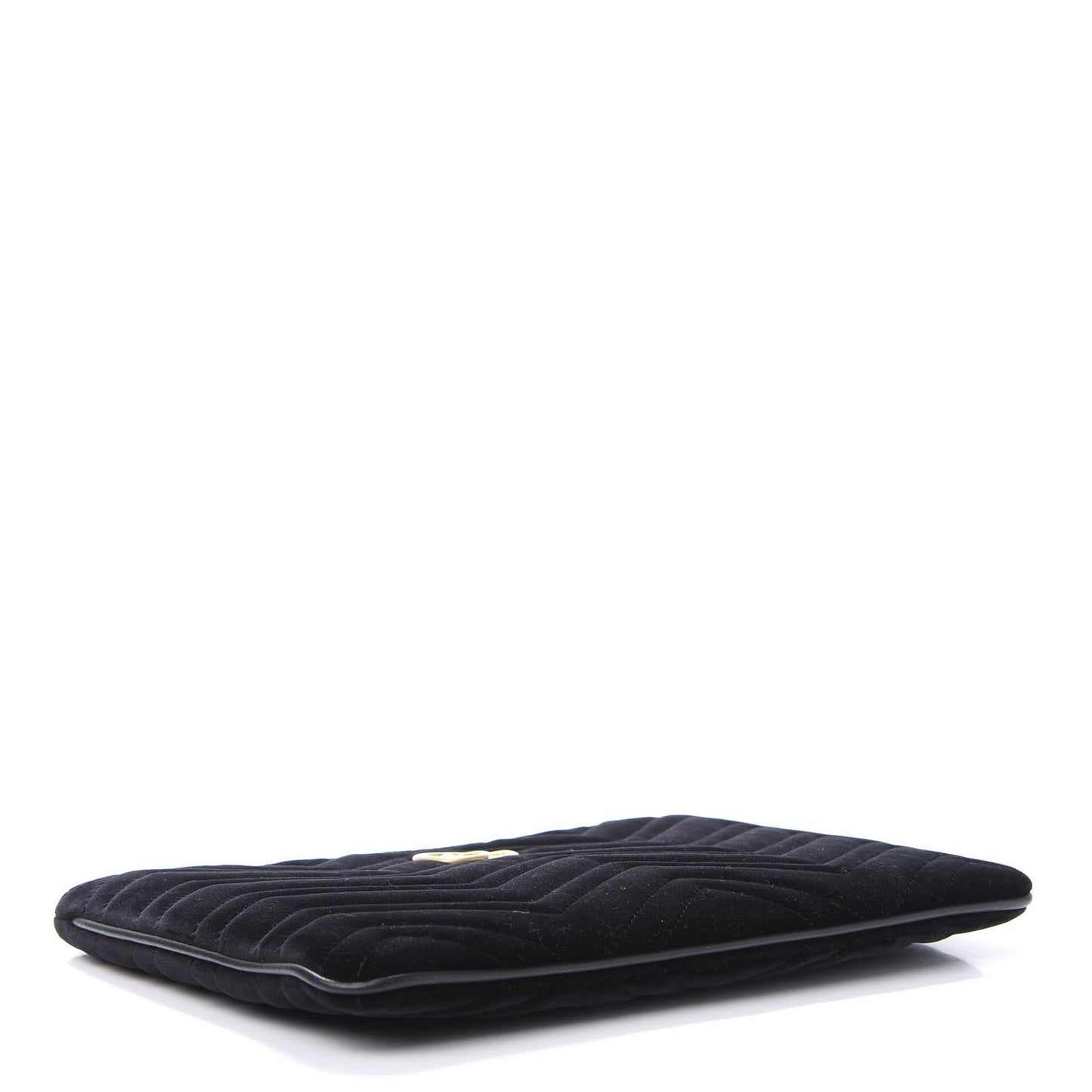 Velvet Matelasse GG Marmont Zip Pouch Black