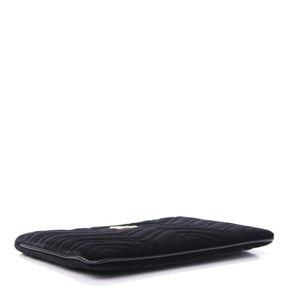 Gucci Velvet Matelasse GG Marmont Zip Pouch Black 4 of 7
