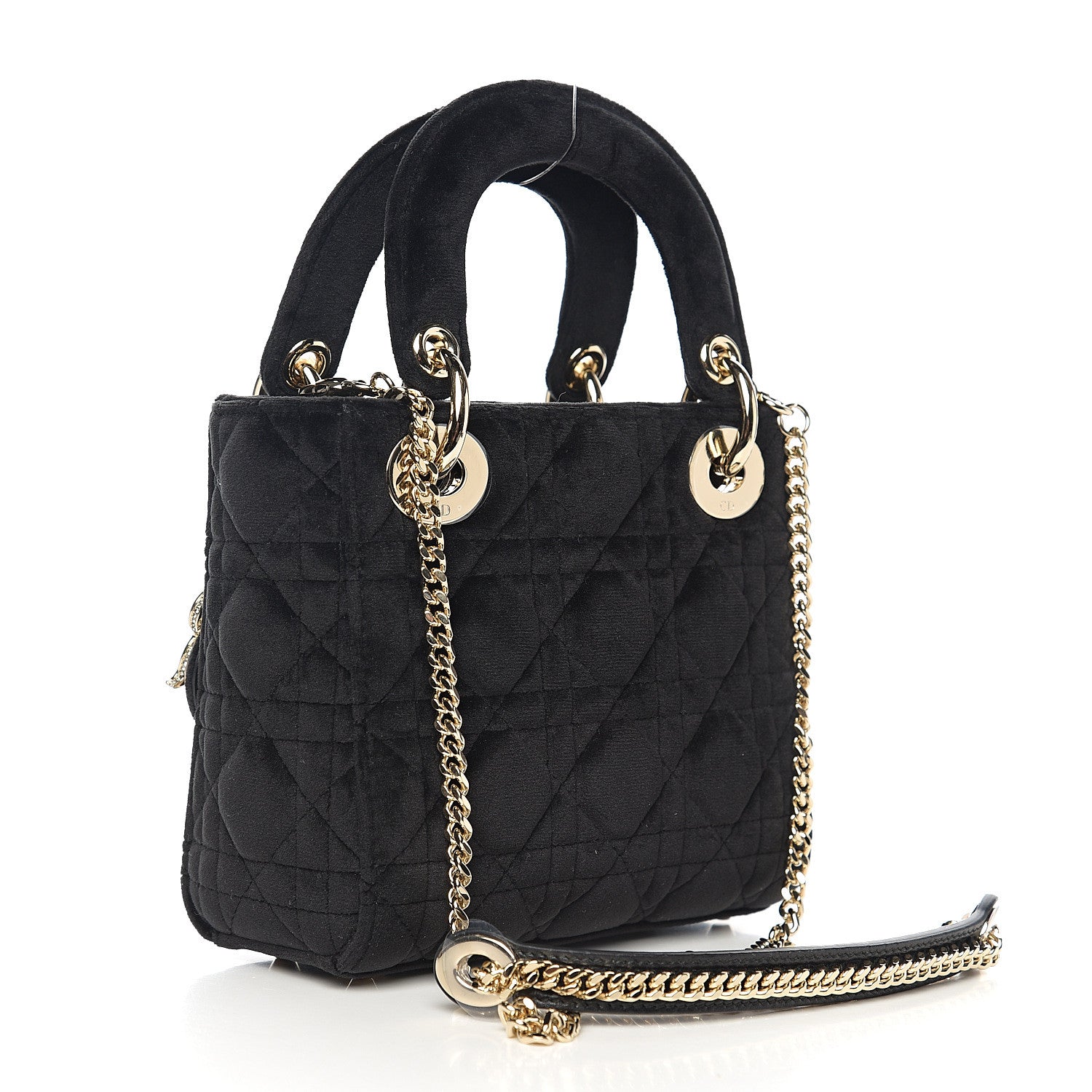 Christian Dior Velvet Mini Lady Dior Black 2 of 10