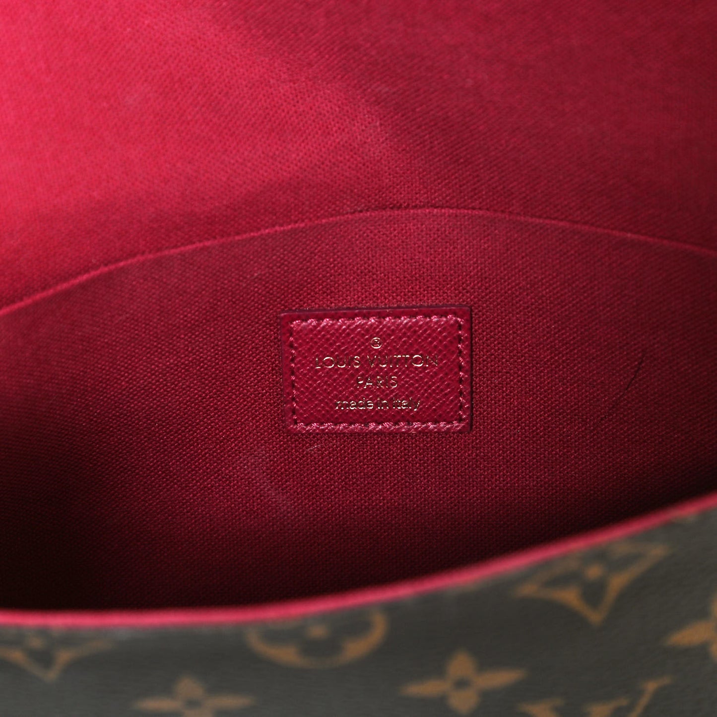 Monogram Pochette Felicie Chain Wallet Fuchsia