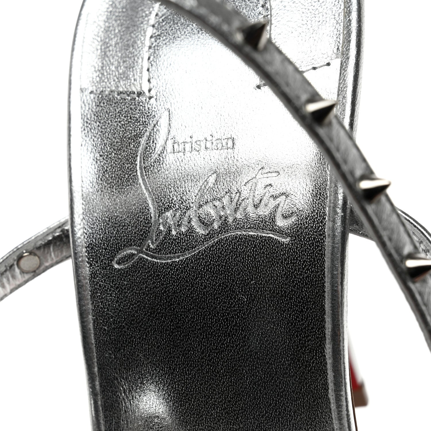 Christian Louboutin Nappa Bombina Spikes 100 Sandals 39 Silver 7 of 8
