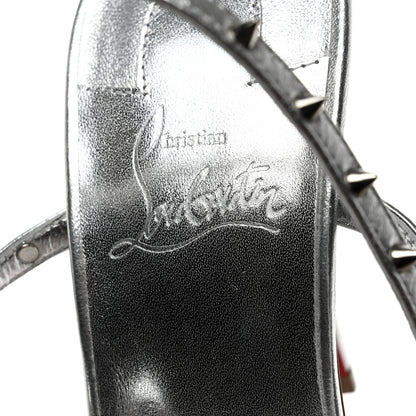 Christian Louboutin Nappa Bombina Spikes 100 Sandals 39 Silver 7 of 8