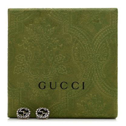 Gucci Sterling Silver Textured Interlocking G Stud Earrings 6 of 6
