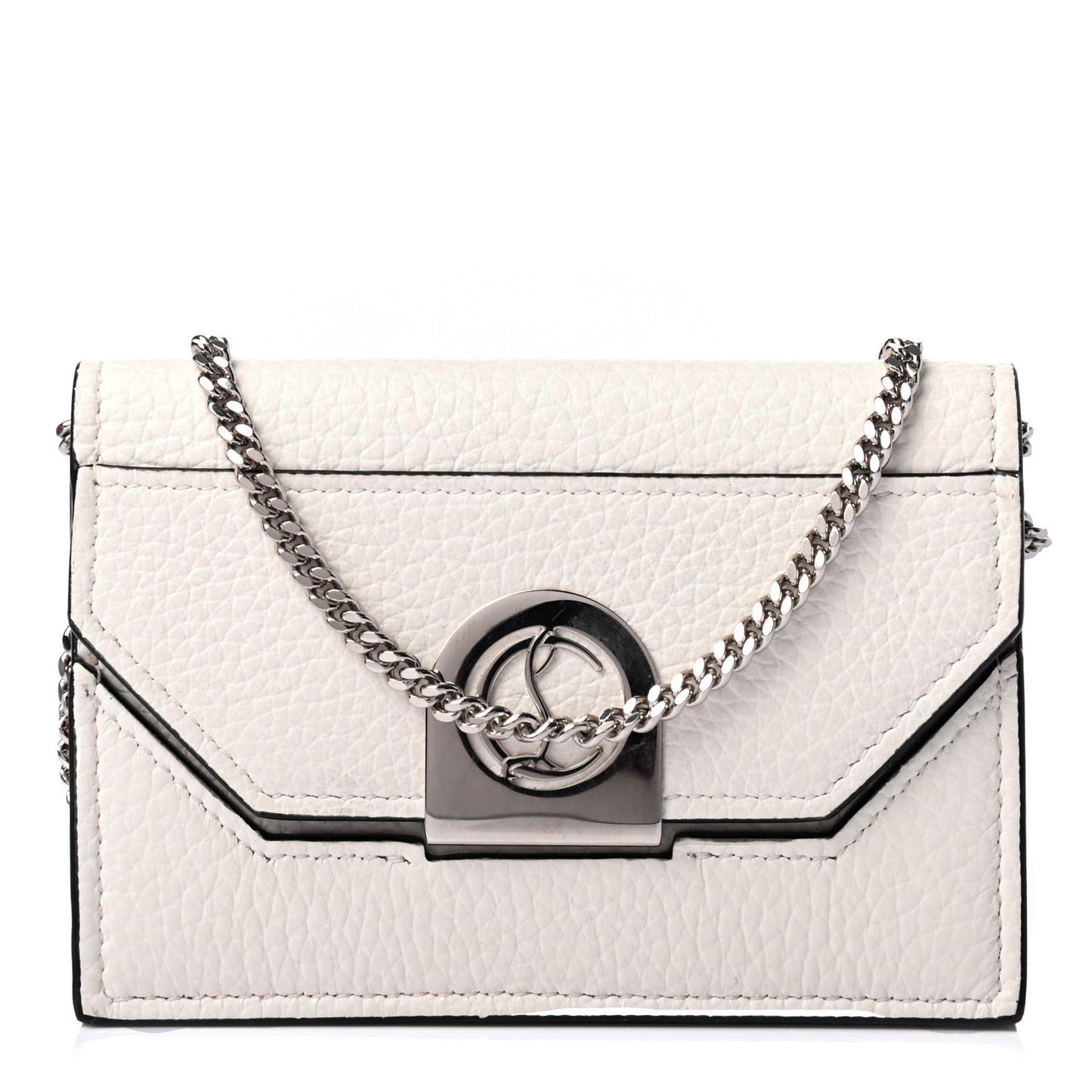 Calfskin Elisa Chain Wallet White