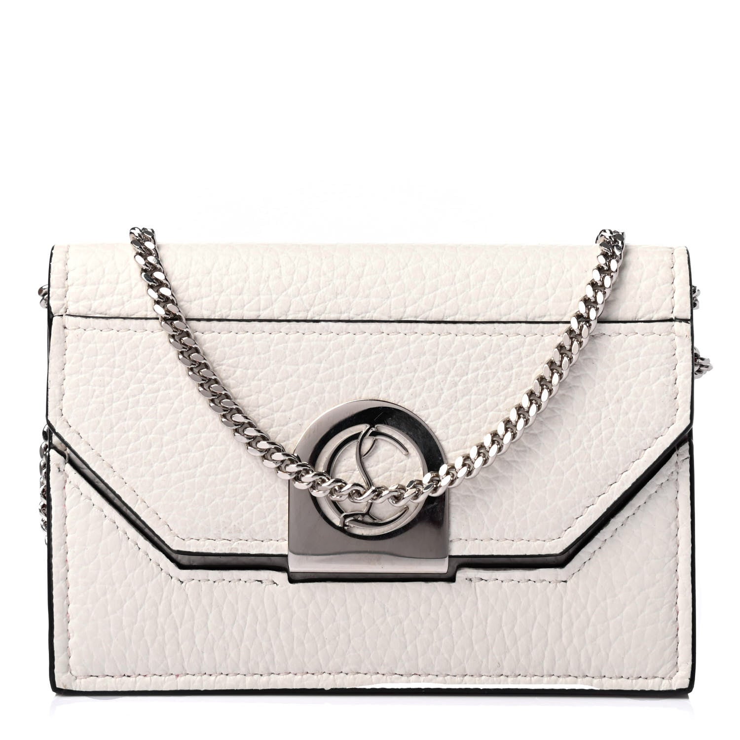 Christian Louboutin Calfskin Elisa Chain Wallet White 1 of 4