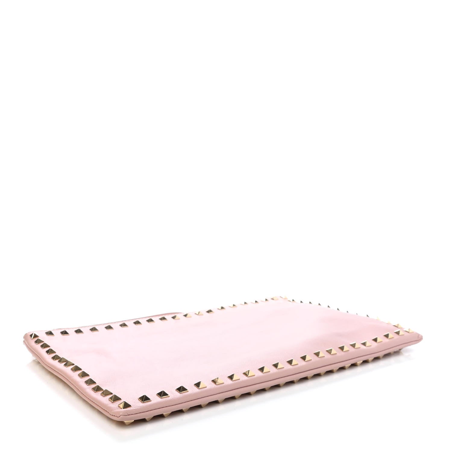 Valentino Garavani Vitello Large Rockstud Zip Wristlet Pouch Poudre 3 of 4