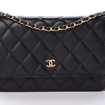 Chanel Lambskin Quilted Wallet On Chain WOC Black 8 of 14