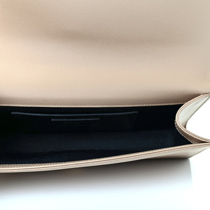 Saint Laurent Grain De Poudre Classic Monogram Cassandre Clutch Dark Beige 4 of 4