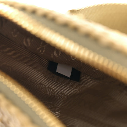 Prada Yarn Raffia Effect Crochet Re-Edition 2005 Shoulder Bag Olive Green 7 of 11