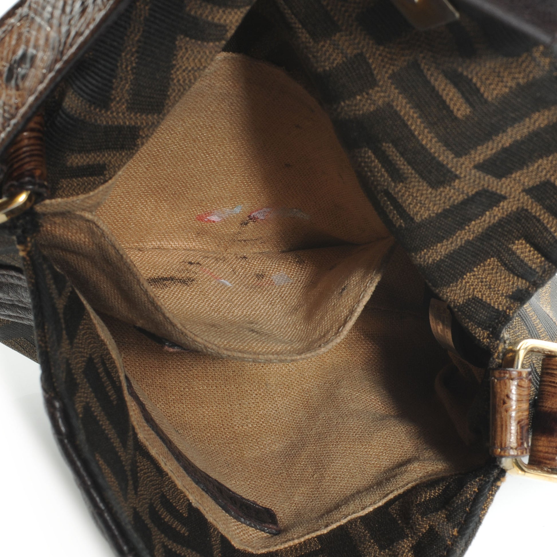 Fendi Zucca Nappa Nuvolata Vitello Tortuga Spy Pouch Bag Tobacco Moro 10 of 11