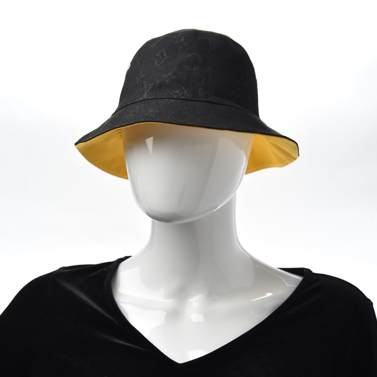 Louis Vuitton Monogram Denim Transformable Bob Bucket Hat 58 Black 2 of 7