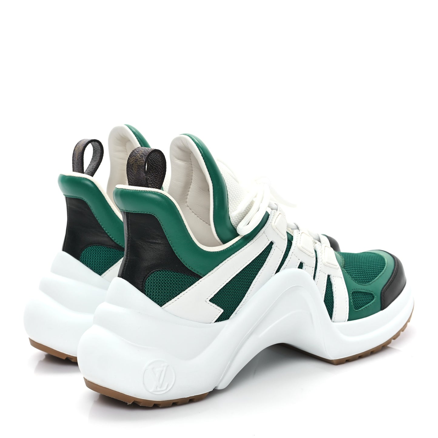 Calfskin Technical Nylon LV Archlight Sneakers 7 Green