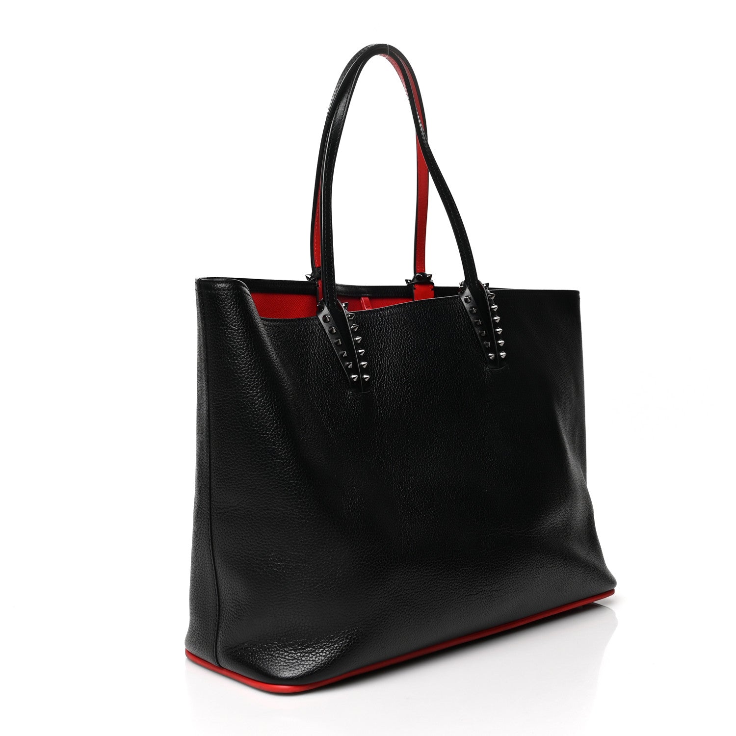Christian Louboutin Calfskin Spikes East West Cabata Tote Black 4 of 9