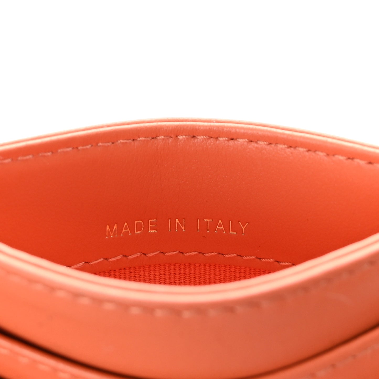 Patent Calfskin Quilted Card Holder Orange