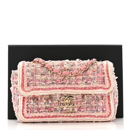 Chanel Tweed Braid Mini Flap White Pink 11 of 11
