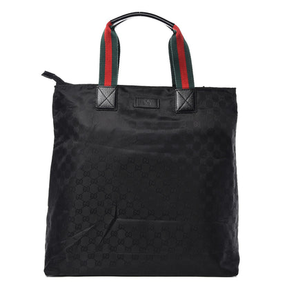 Gucci Nylon Monogram Large Web Handle Vertical Tote Black 1 of 8