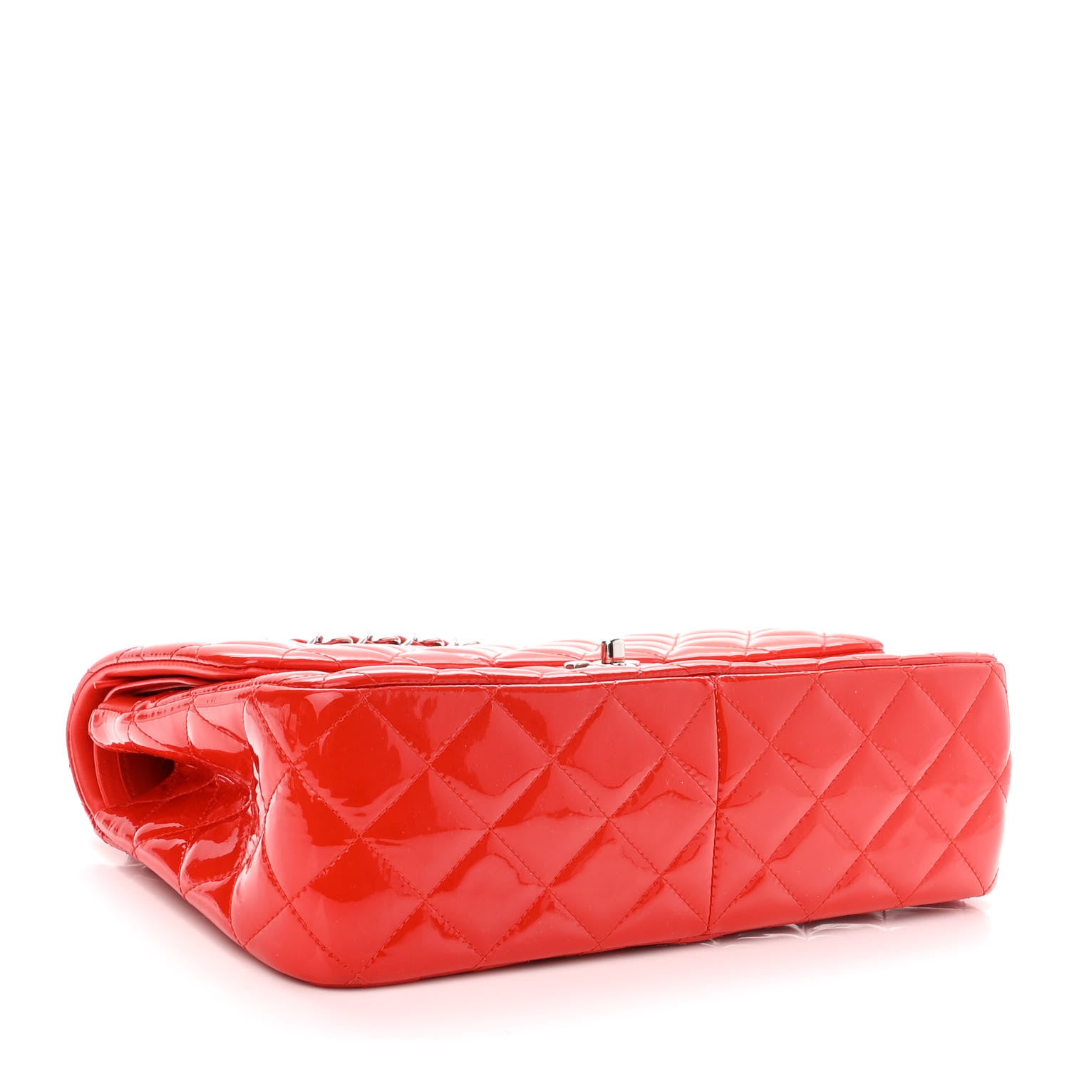 Chanel Patent Quilted Jumbo Double Flap Red 4 of 13