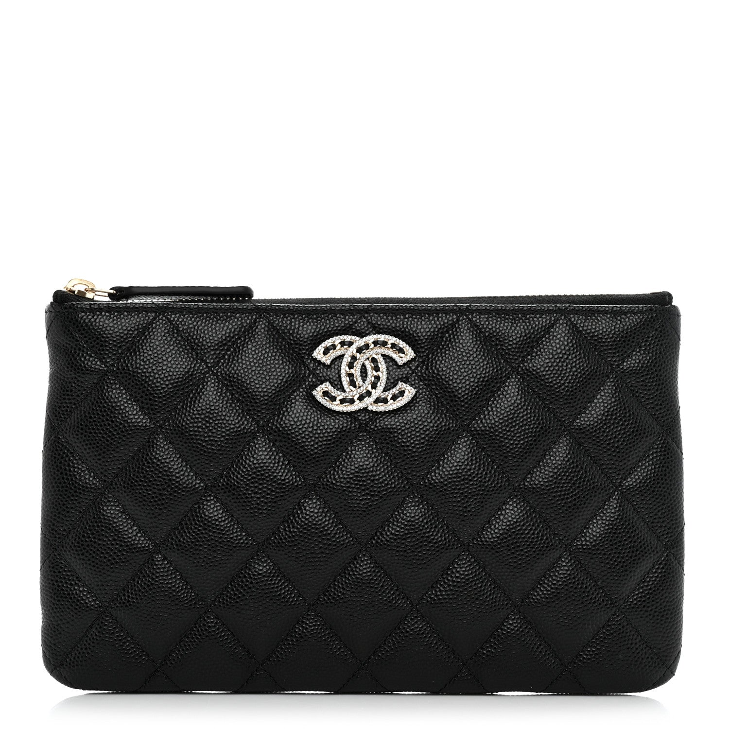 Chanel Caviar Quilted Crystal Cosmetic Case Black 1 of 7