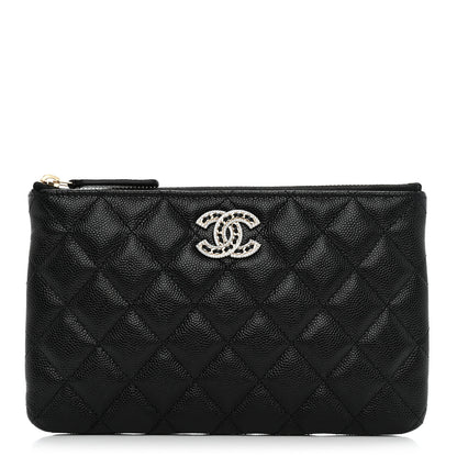 Chanel Caviar Quilted Crystal Cosmetic Case Black 1 of 7