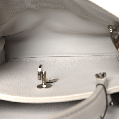 Loro Piana Grained Calfskin Cluisee Petite Odessa Shoulder Bag Grey 5 of 11