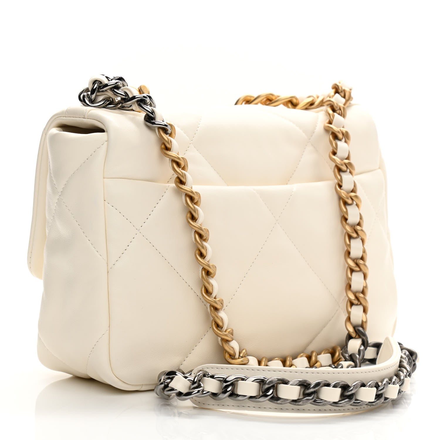 Chanel Lambskin Quilted Medium Chanel 19 Flap White 3 of 11