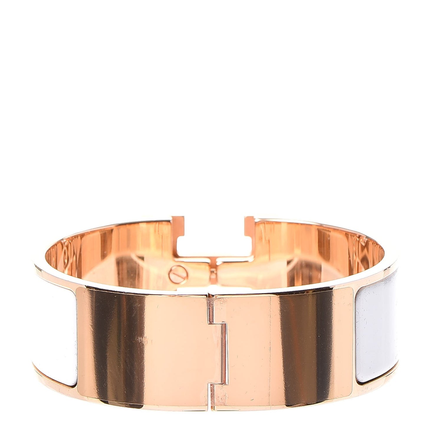 Enamel Wide Clic Clac H Bracelet PM White