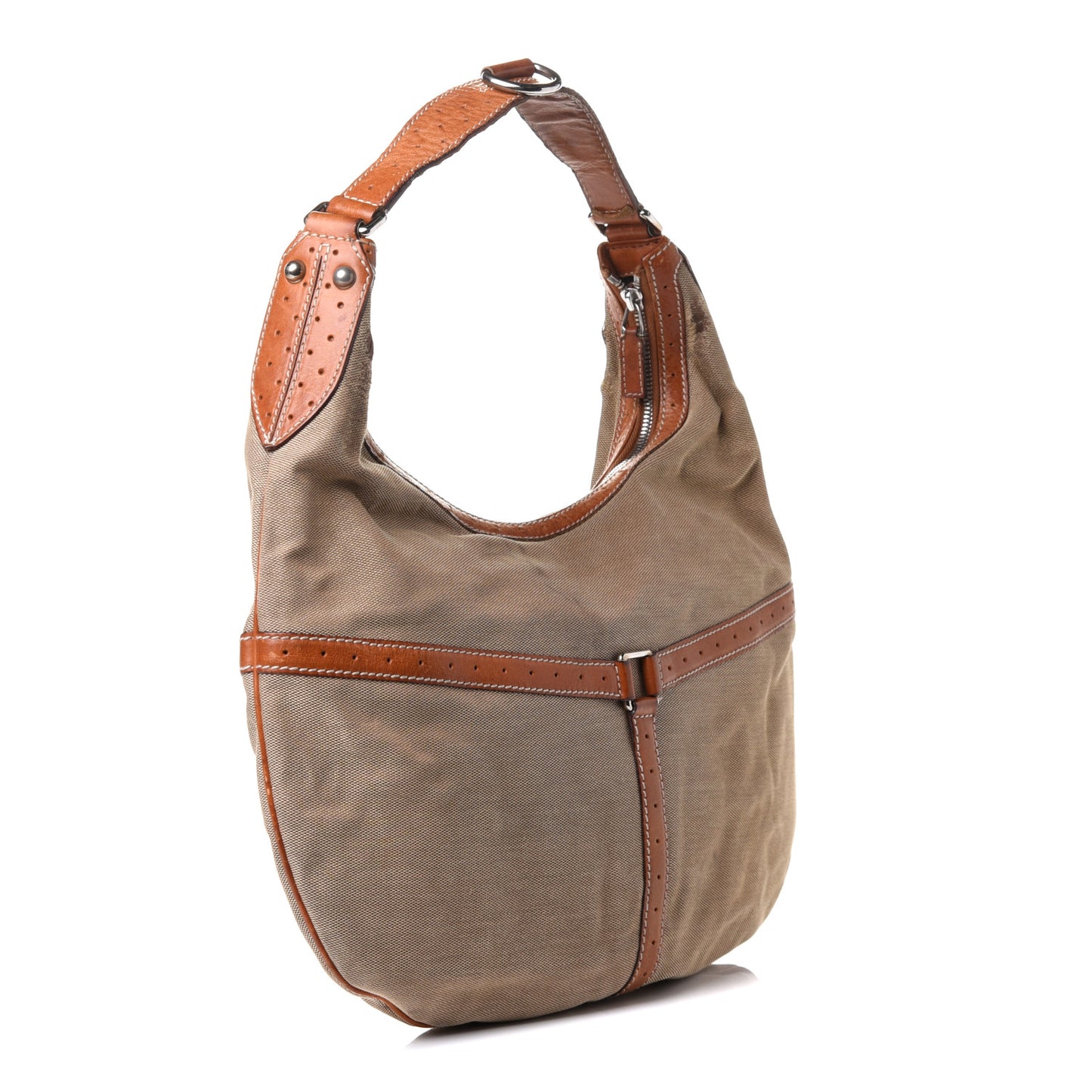 Canvas Web GG Reins Hobo Cognac