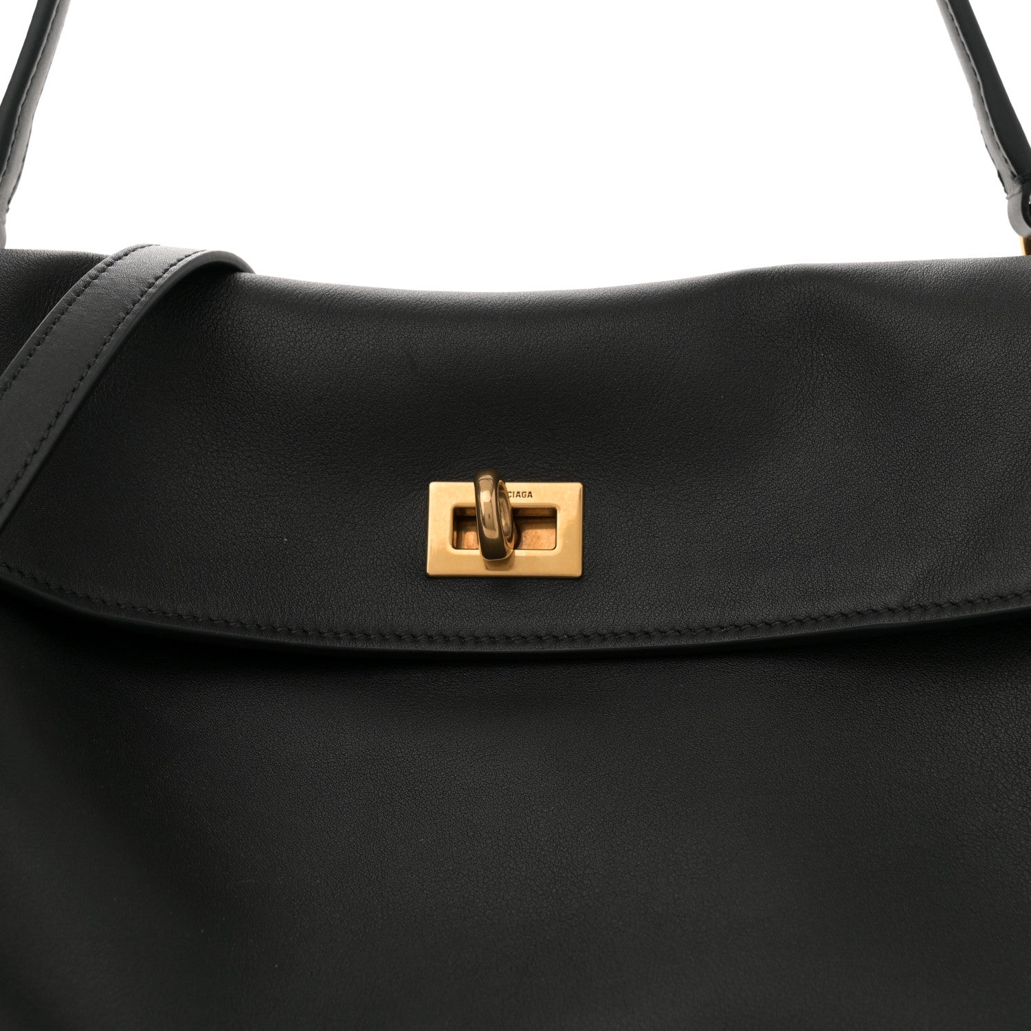 Balenciaga Natural Smooth Calfskin Medium Rodeo Top Handle Handbag Black 8 of 12