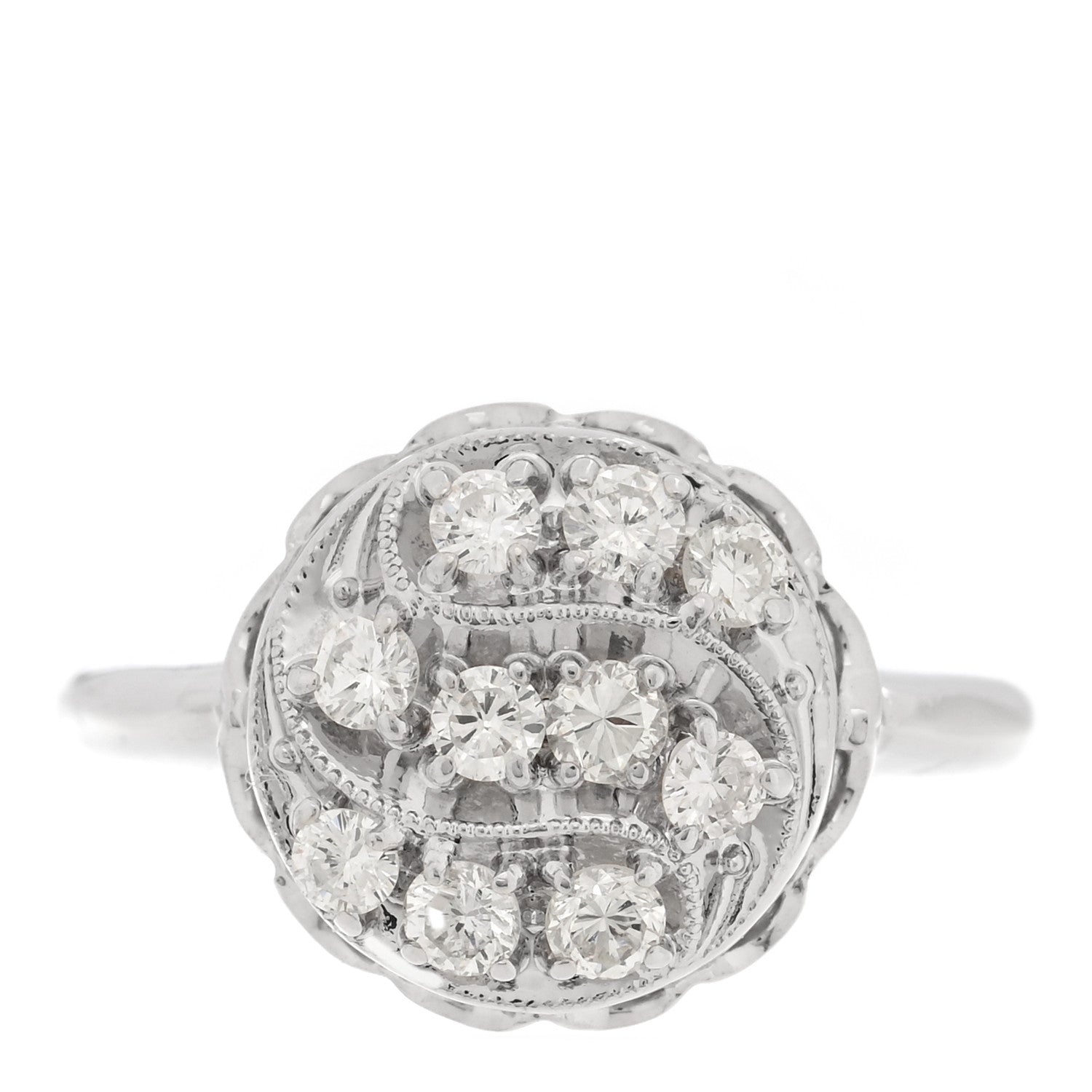 Parker & West by FASHIONPHILE 14K White Gold Diamond .40ctw Round Cocktail Ring 53 6.5 1 of 8