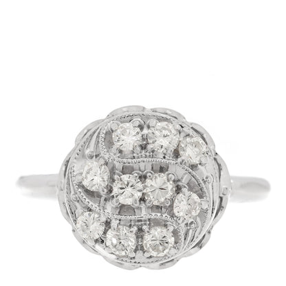 Parker & West by FASHIONPHILE 14K White Gold Diamond .40ctw Round Cocktail Ring 53 6.5 1 of 8
