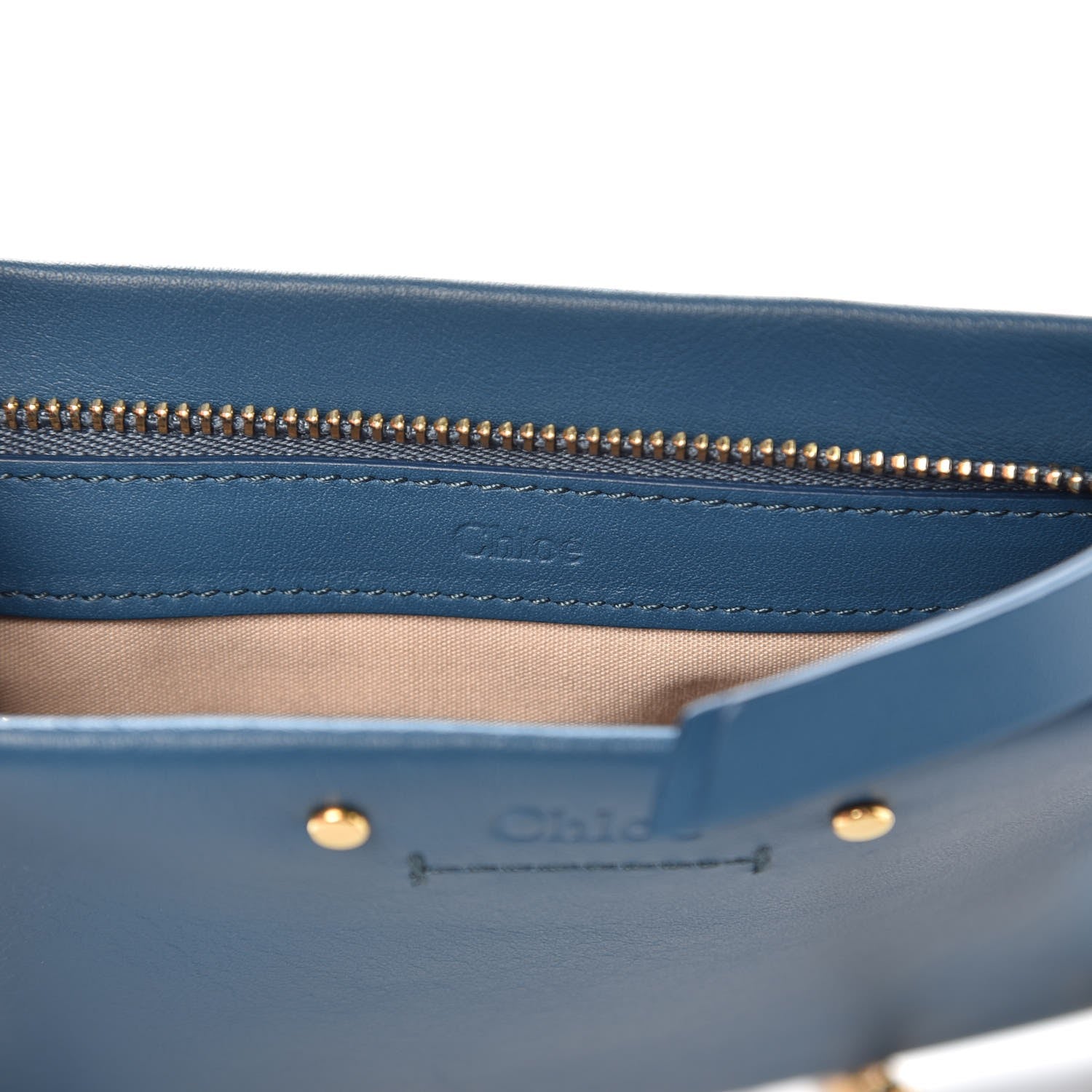 Chloe Calfskin Mini Roy Chain Pouch Vinyl Blue 6 of 9