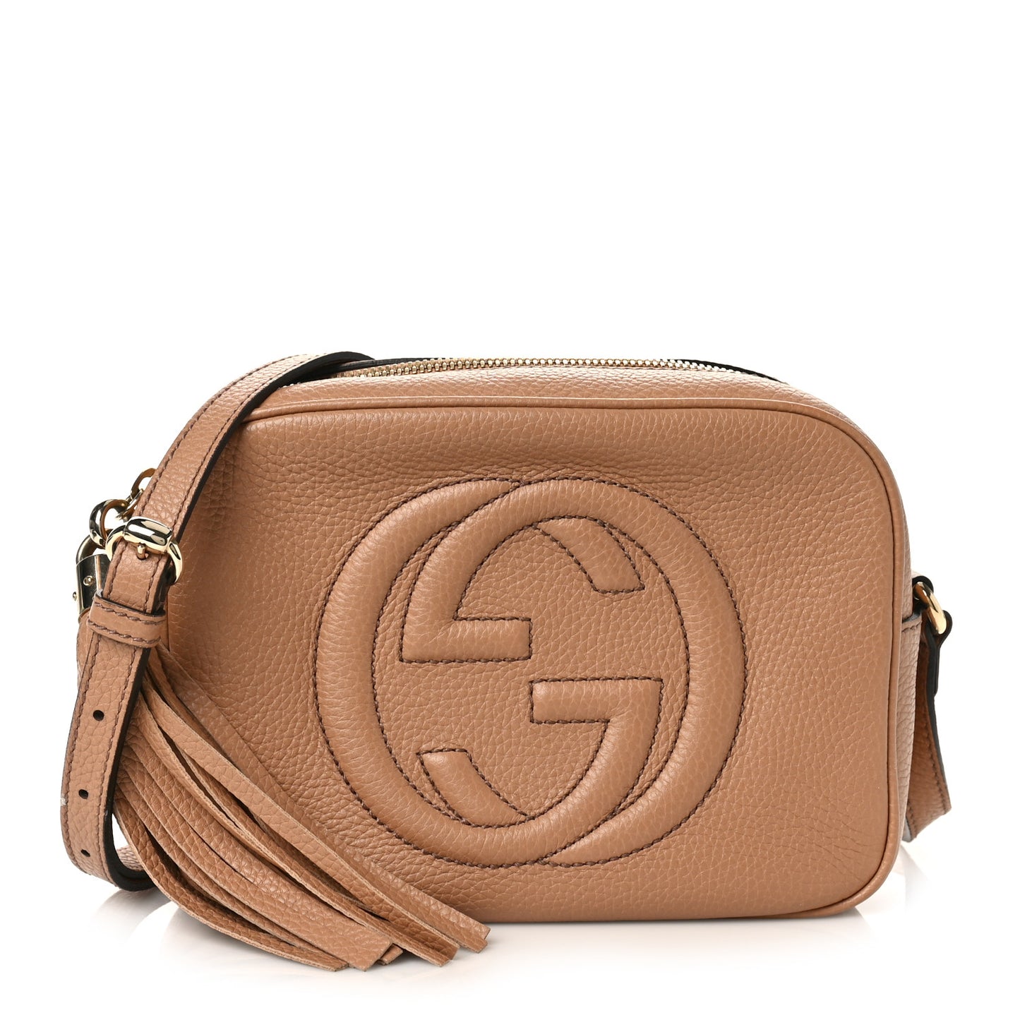 Pebbled Calfskin Small Soho Disco Bag Camelia