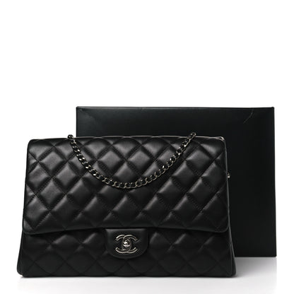 Chanel Lambskin Quilted Clutch with Chain Flap Black 10 of 10
