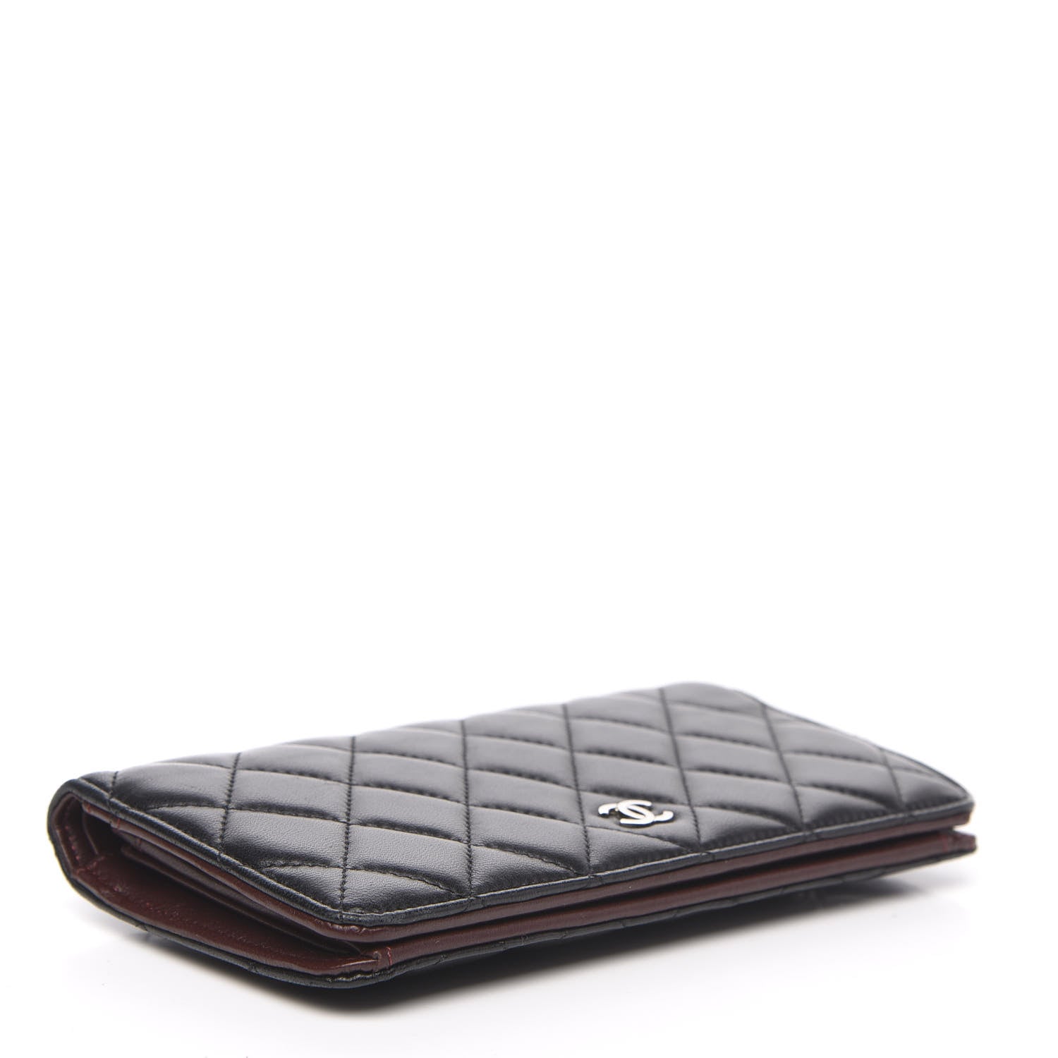 Chanel Lambskin Quilted Yen Wallet Black 4 of 12