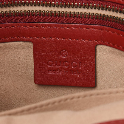 Gucci Calfskin Matelasse Medium GG Marmont Open Top Shoulder Bag Hibiscus Red 6 of 10