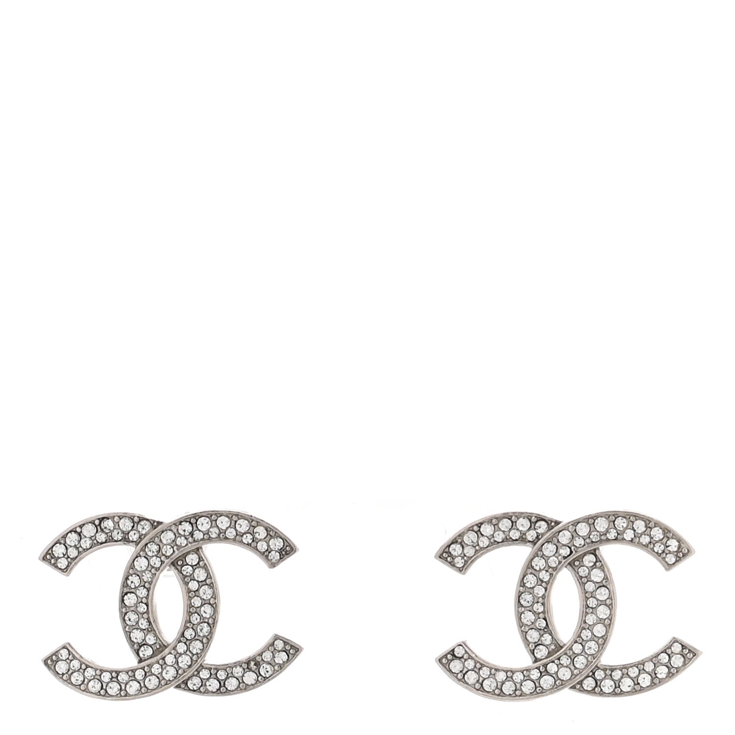 Chanel Crystal Palais Garnier CC Earrings Silver 2 of 6